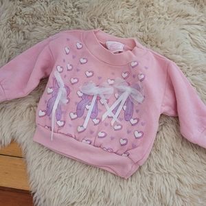 Vintage pink 80s baby girl ballerina sweater 12 months
